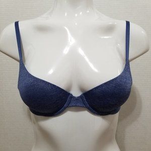 Victoria's Secret bra 32A Uplift Semi Demi marl logo band racerback convertible